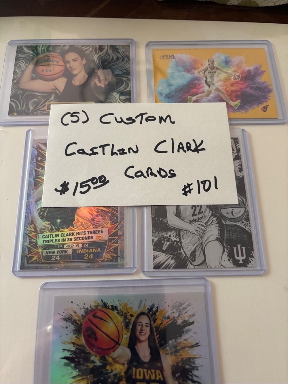 Wilson Multicolor Basketball Trading Cards Set Caitlin Clark custom cards